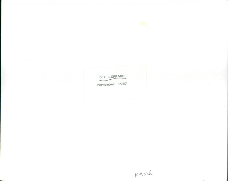Def leppard - Vintage Photograph