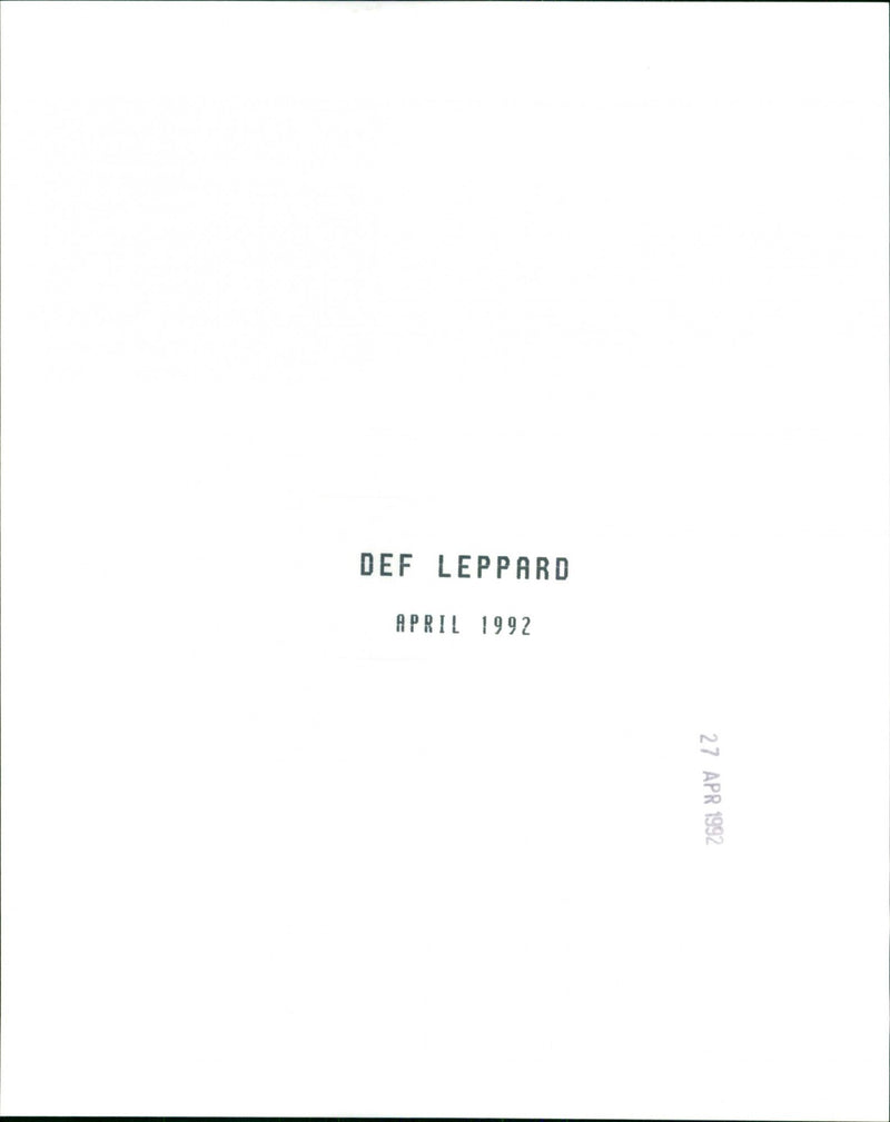 Def leppard - Vintage Photograph