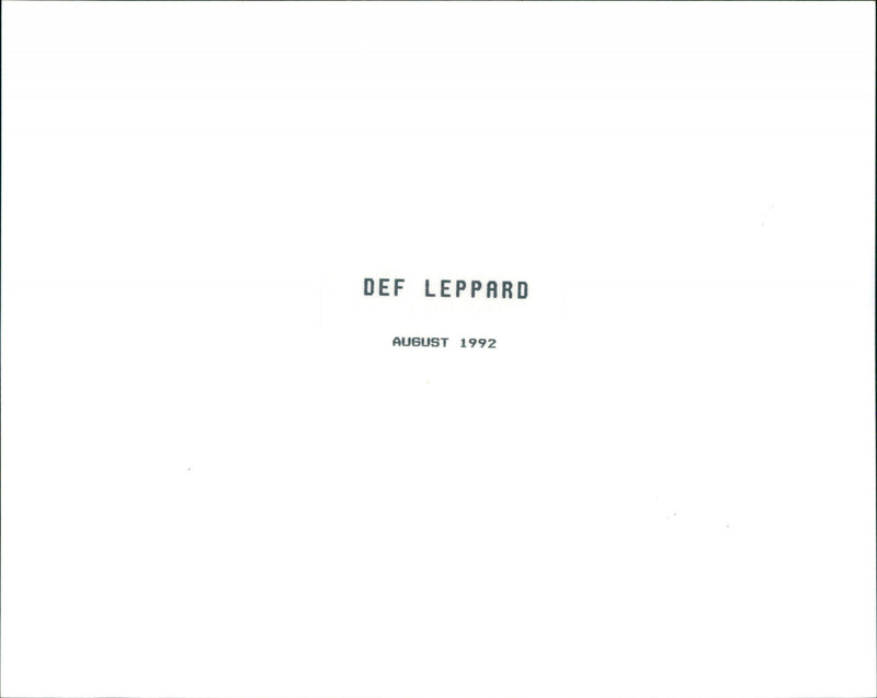 Def leppard - Vintage Photograph