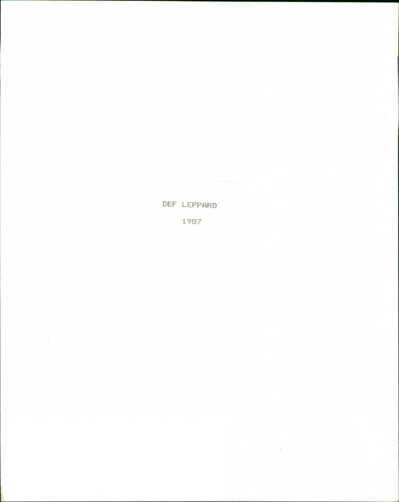 Def leppard - Vintage Photograph
