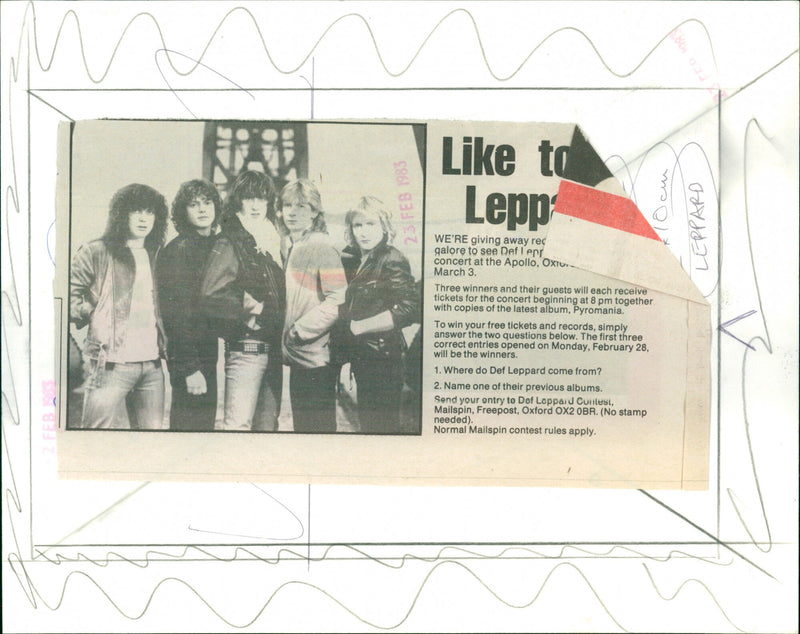 Def leppard - Vintage Photograph