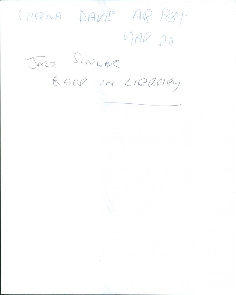 Sheena Davis - Vintage Photograph