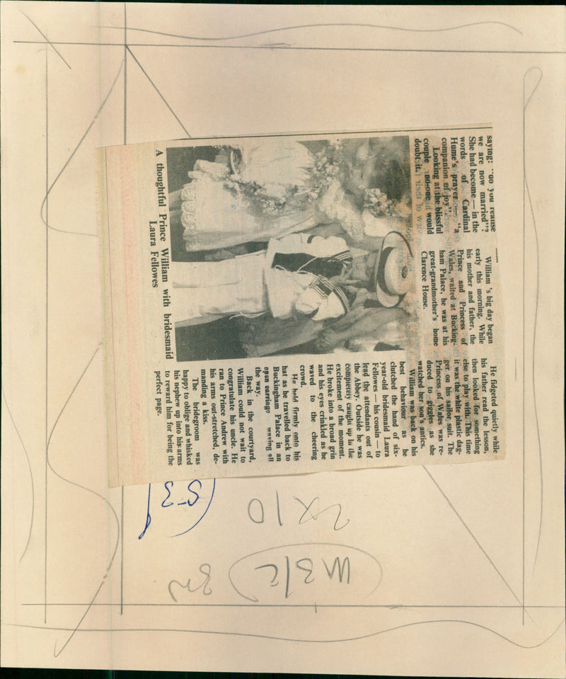 Bridal Attendants in Sarah Ferguson and Prince Andrew Wedding - Vintage Photograph