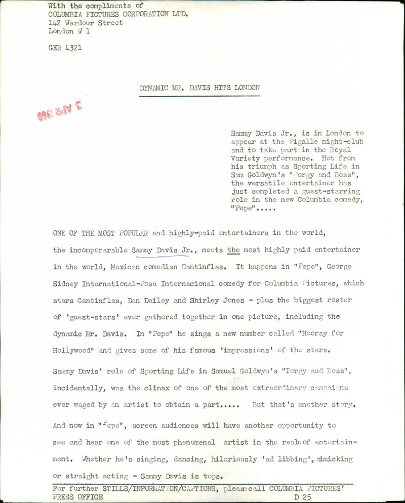 Sammy Davis - Vintage Photograph