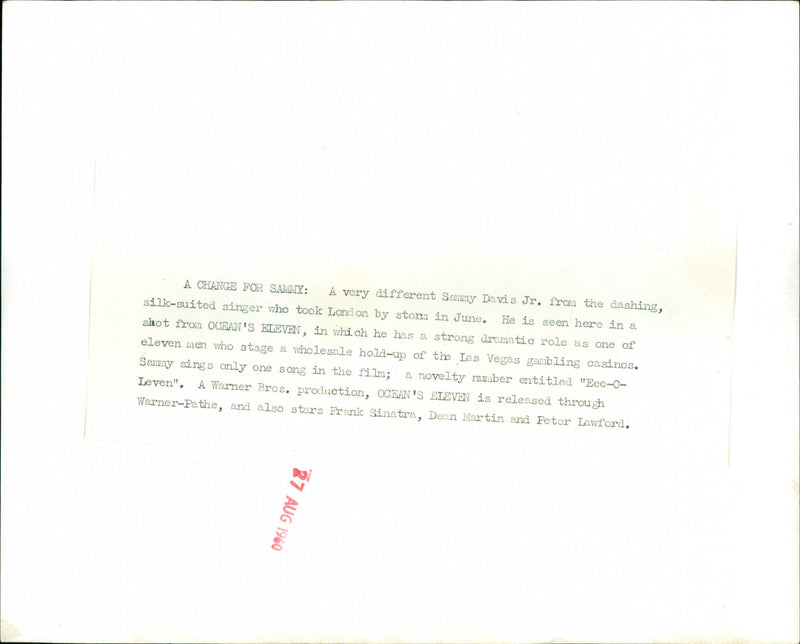 Sammy Davis Jr - Vintage Photograph