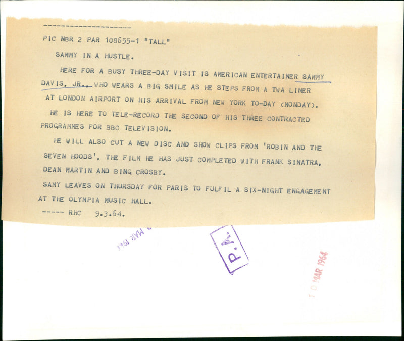 Sammy Davis jr - Vintage Photograph