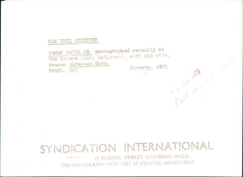 Sammy Davis Jr - Vintage Photograph