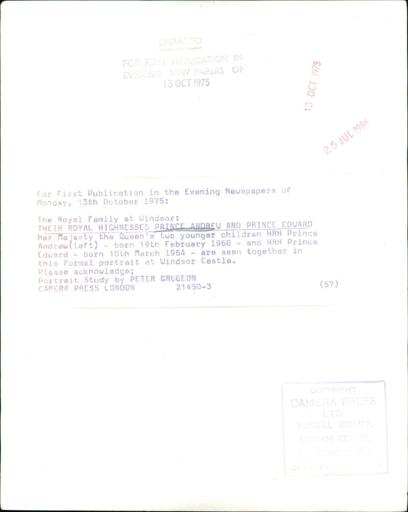 Prince Andrew - Vintage Photograph