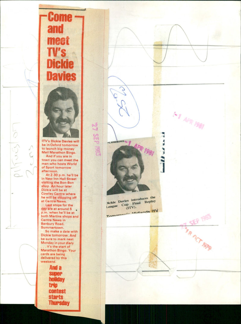 Dickie Davies - Vintage Photograph