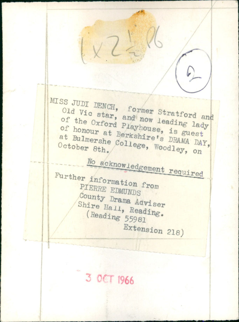 Judi Dench - Vintage Photograph