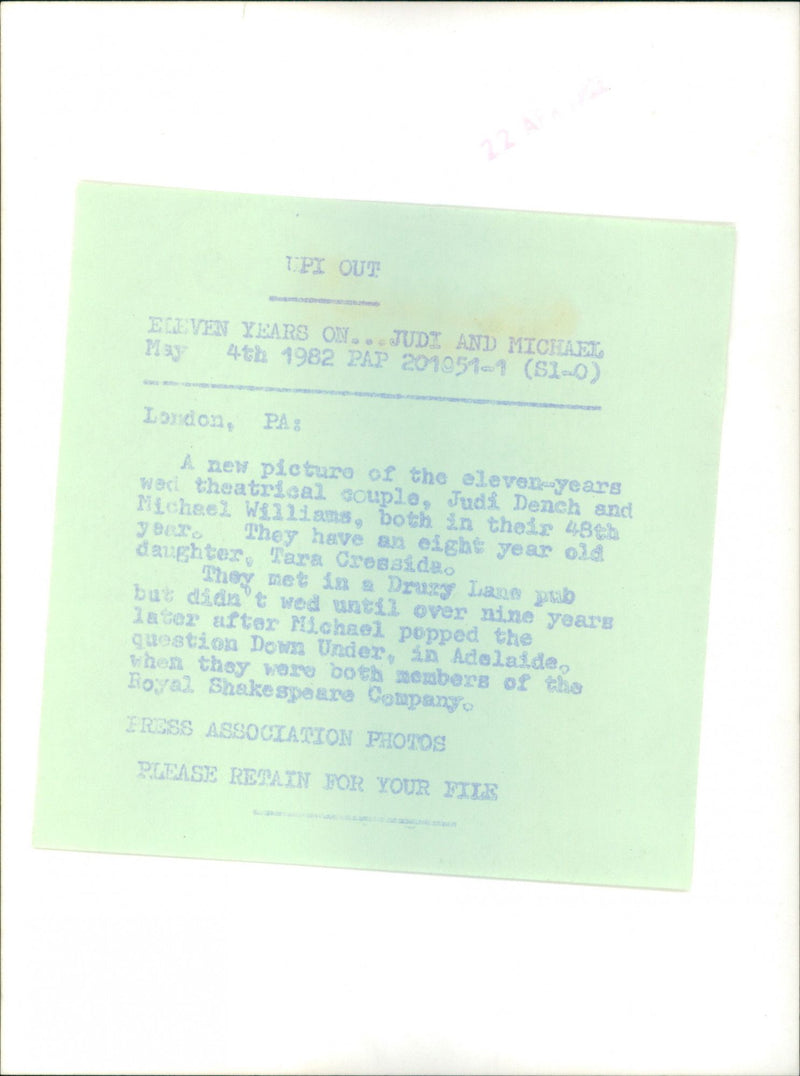 Judi Dench - Vintage Photograph