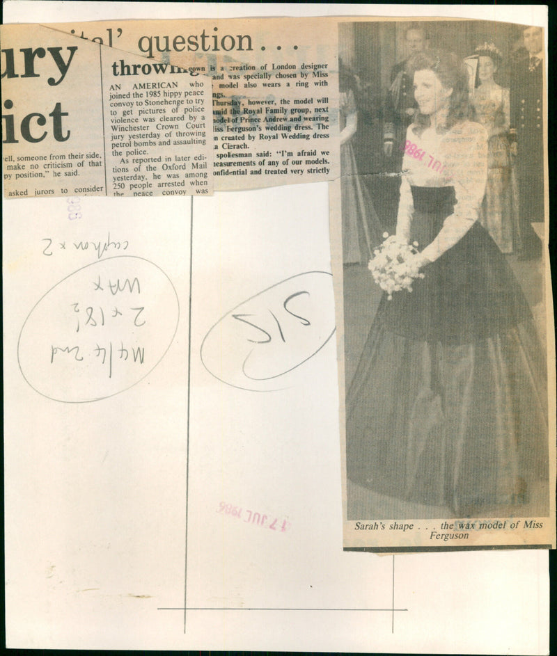 Sarah Ferguson's Wax Model - Vintage Photograph