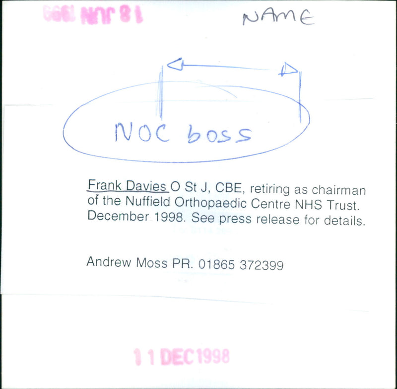 Frank Davies - Vintage Photograph