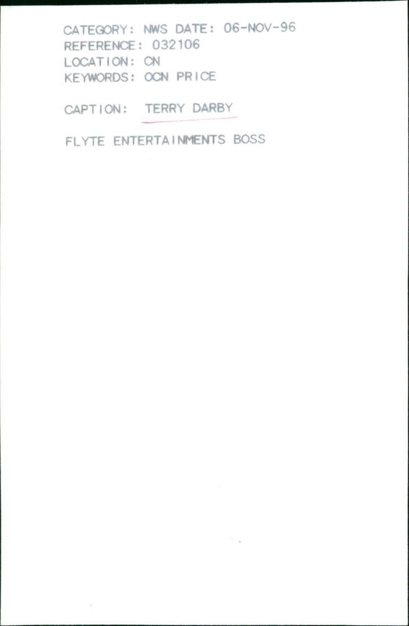 Terry Darby - Vintage Photograph