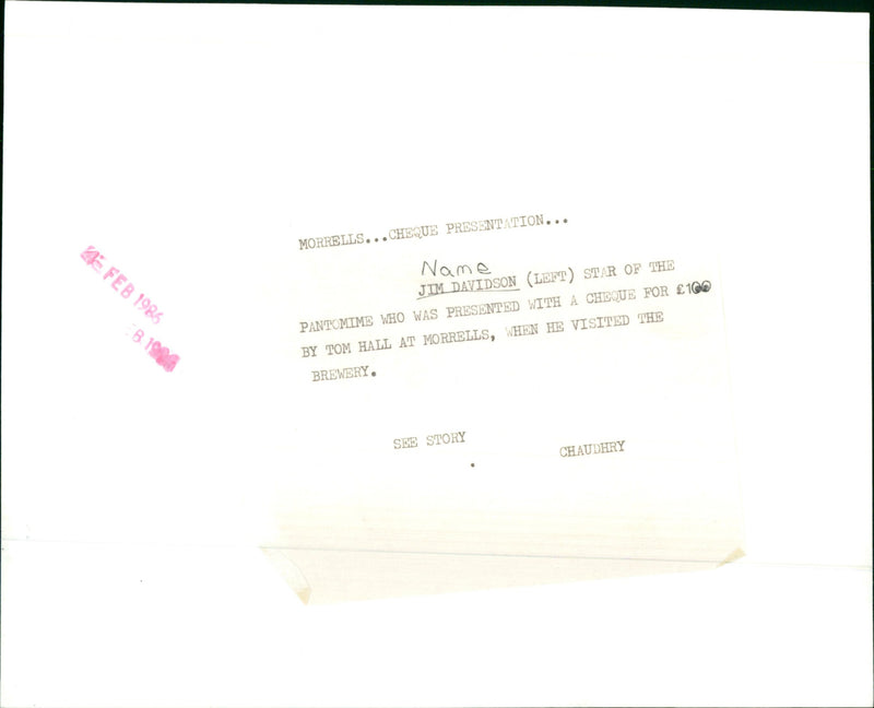 Jim Davidson - Vintage Photograph