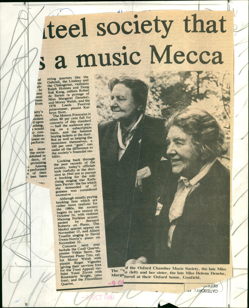 Margaret Deneke and Sister, Helena - Vintage Photograph