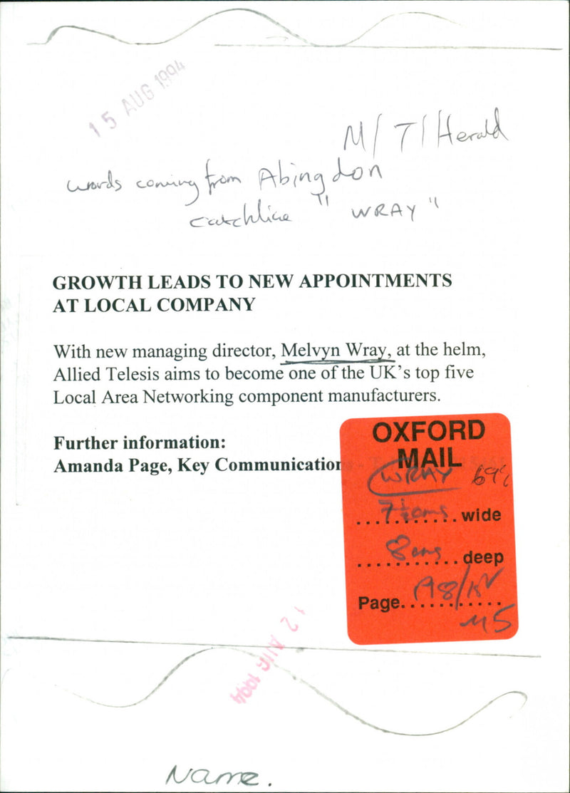 Melvyn Wray - Vintage Photograph