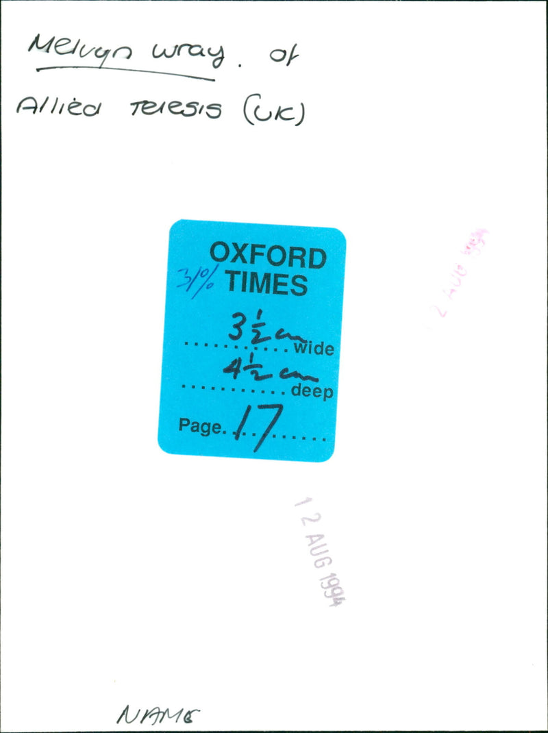 Melvyn Wray - Vintage Photograph