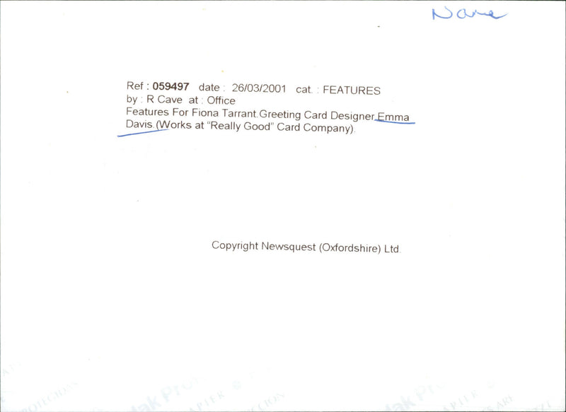 Emma Davis - Vintage Photograph