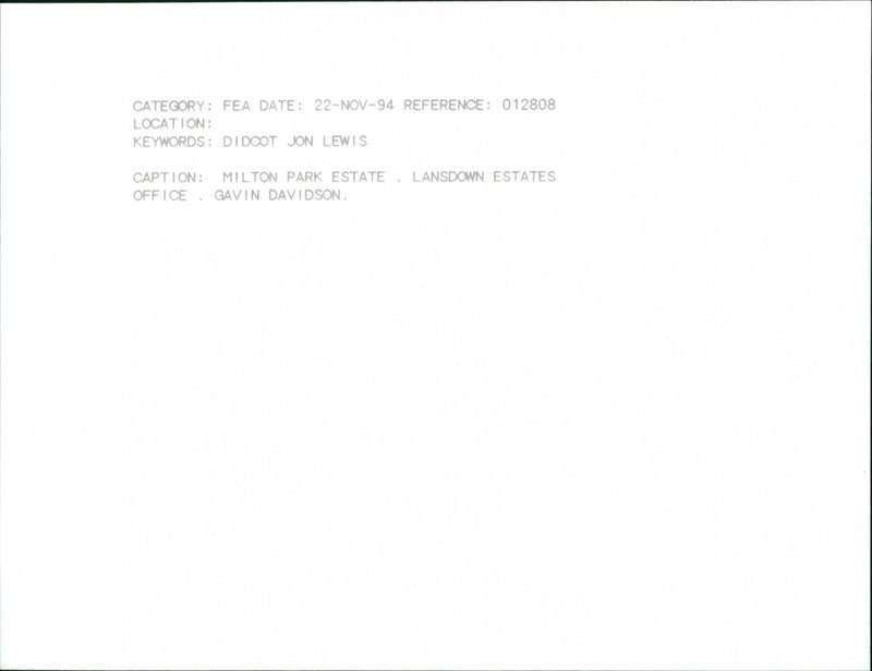 Gavin Davidson - Vintage Photograph