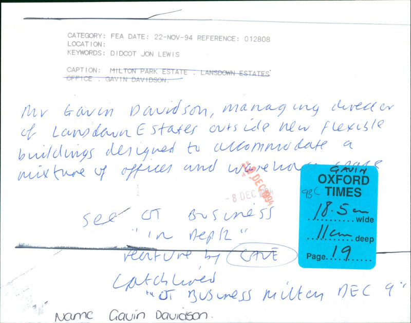 Gavin Davidson - Vintage Photograph