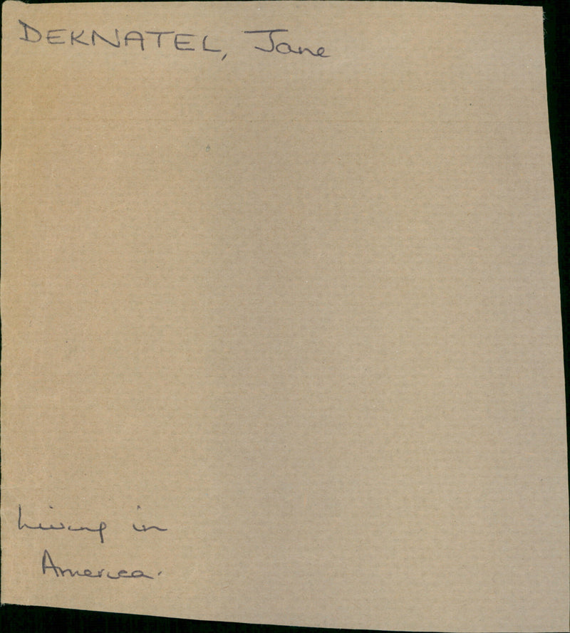 jane deknatel - Vintage Photograph