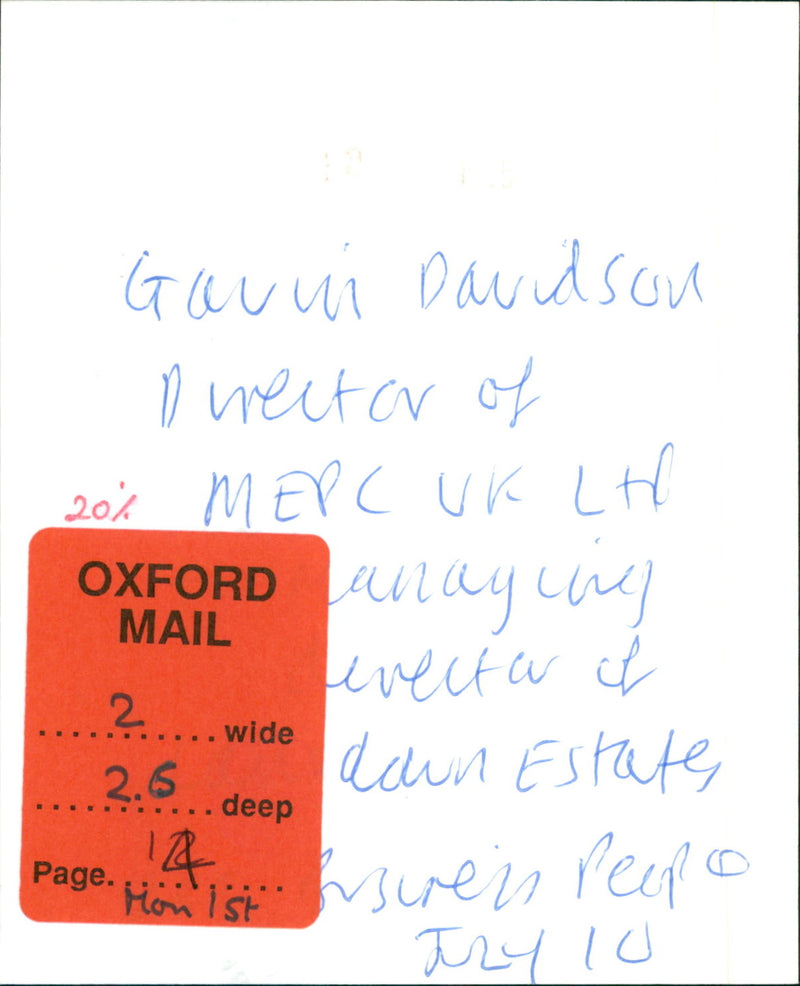 Gavin Davidson - Vintage Photograph