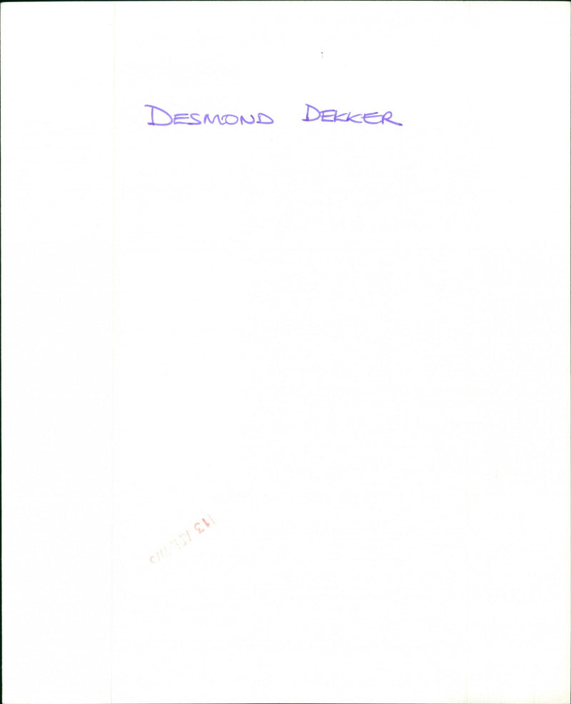 Desmond Dekker - Vintage Photograph