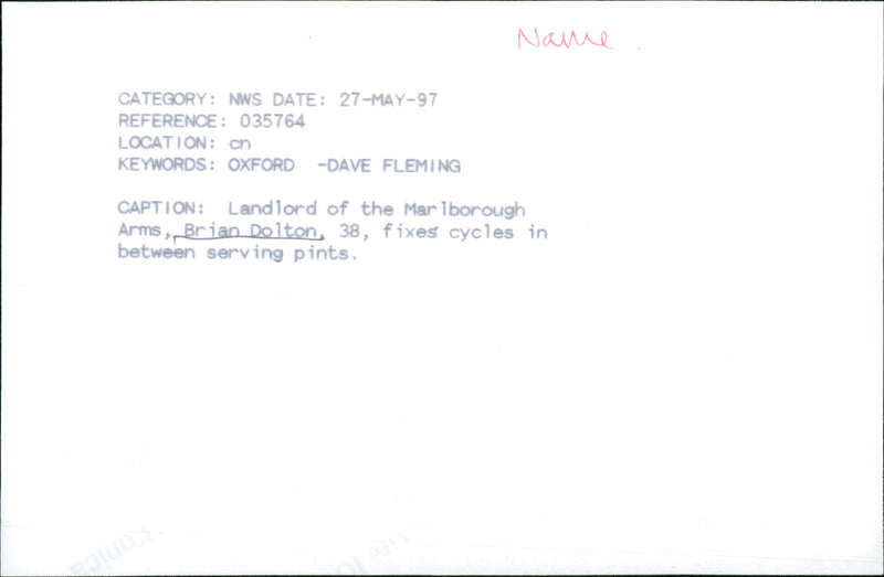 Brian Dolton - Vintage Photograph