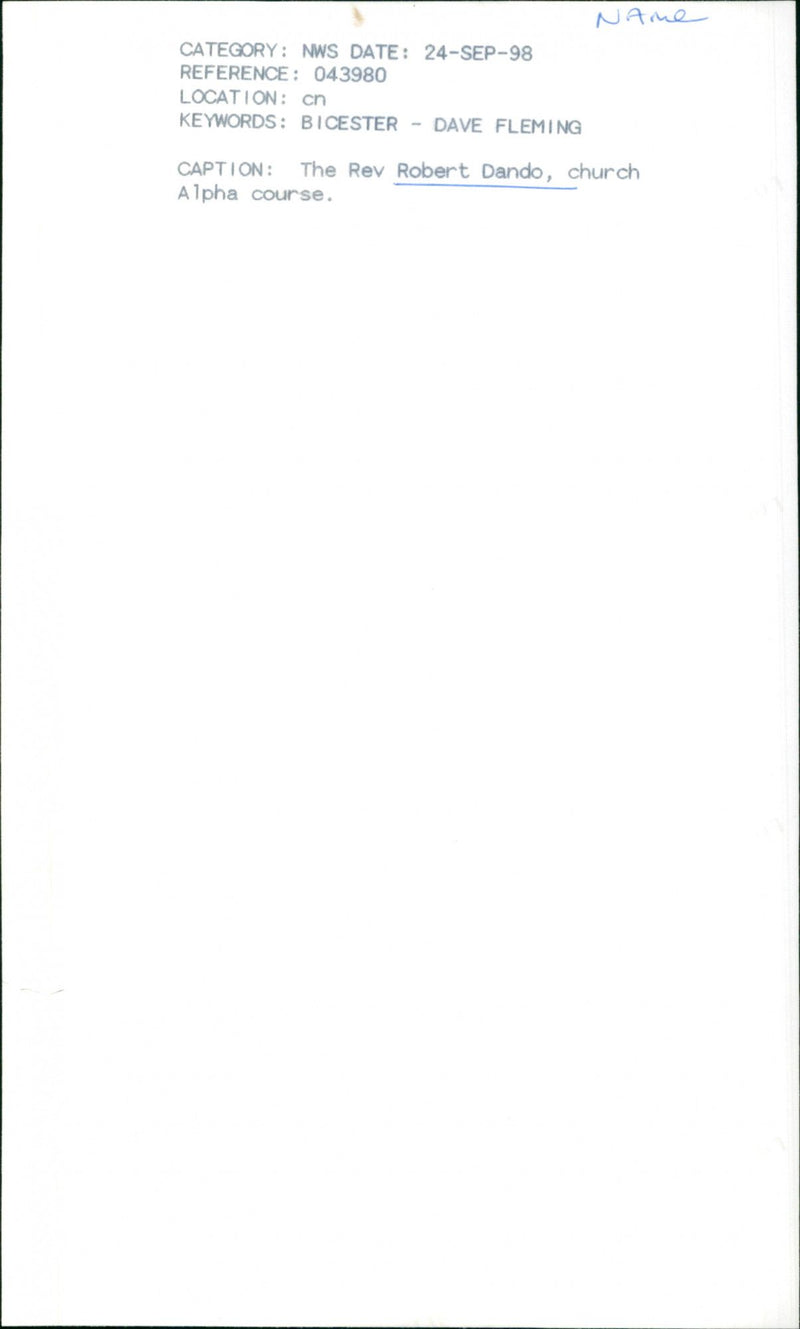 The Rev. Robert Dando - Vintage Photograph