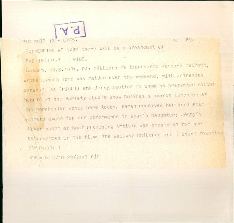 Bernard Delfont - Vintage Photograph