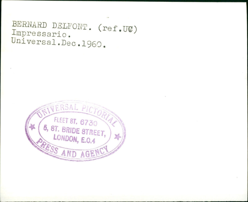 Bernard Delfont - Vintage Photograph