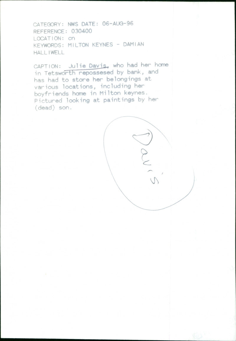 Julie Davis - Vintage Photograph