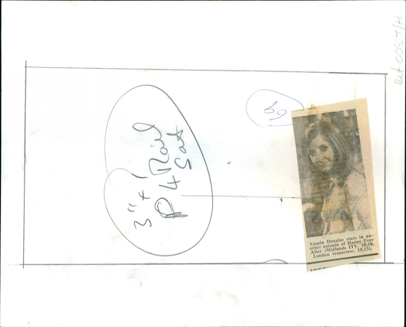 Actress Angela Douglas filming an episode of the TV show "Happy Ever After". - Vintage Photograph