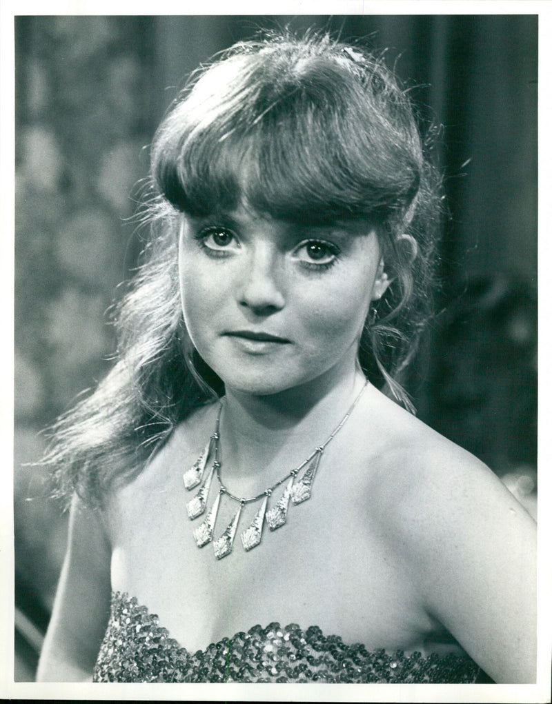 Kate Dorning, an actor of the London Weekend Television show, prepares for a scene. - Vintage Photograph