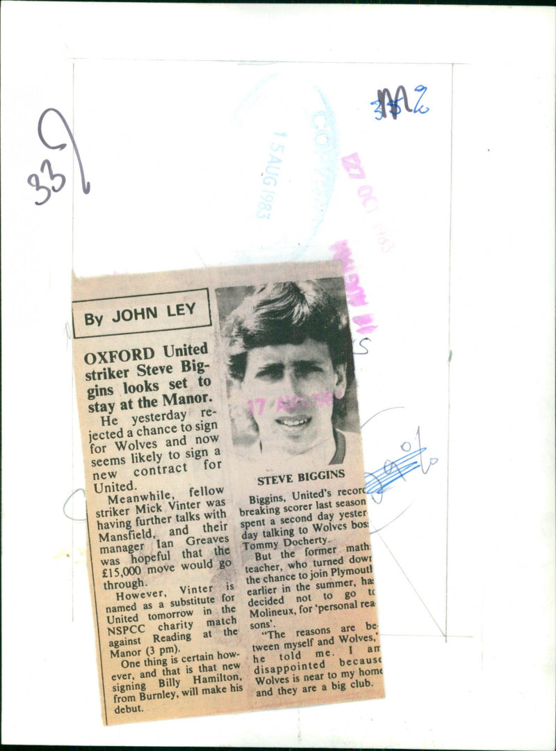 Steve Biggins - Vintage Photograph