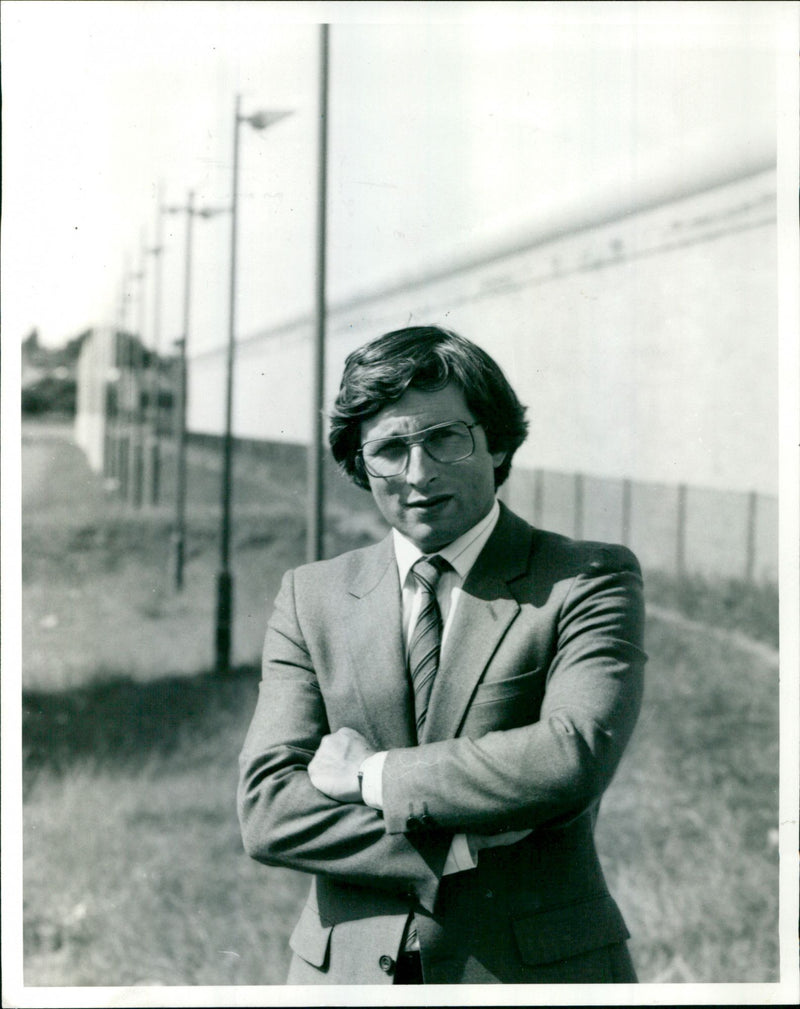 Jonathan Dimbleby filming an episode of Just Another Day in Manchester. - Vintage Photograph