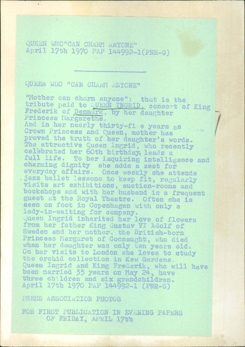 Queen Ingrid - Vintage Photograph