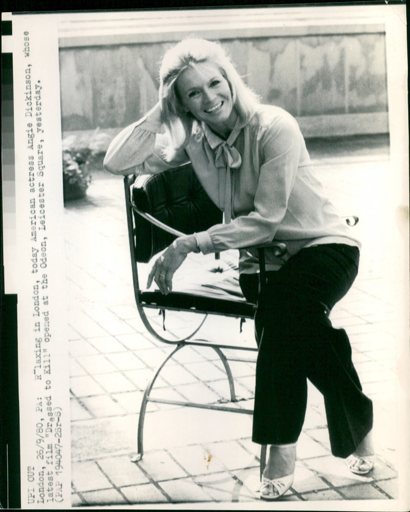 American actress Angie Dickinson relaxes in London. - Vintage Photograph