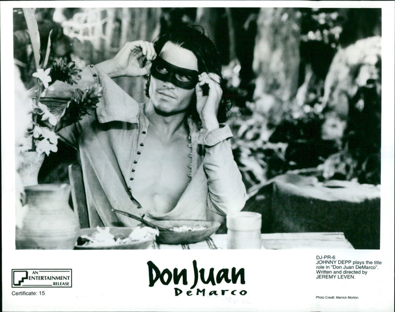 Johnny Depp stars in the 1995 movie "Don Juan DeMarco". - Vintage Photograph