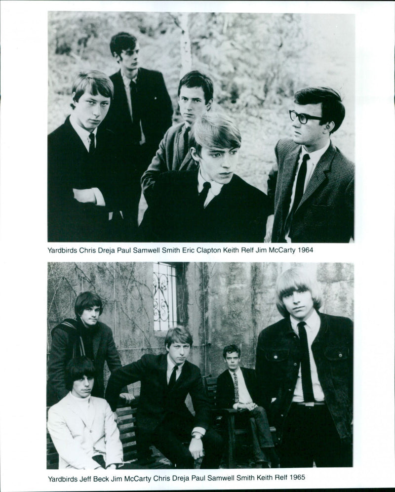 Musicians of the British rock group The Yardbirds pose for a group photo. - Vintage Photograph
