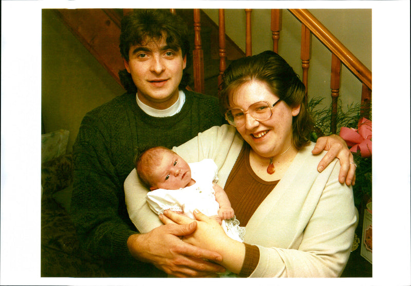 David, Clare, baby Philippa - Vintage Photograph