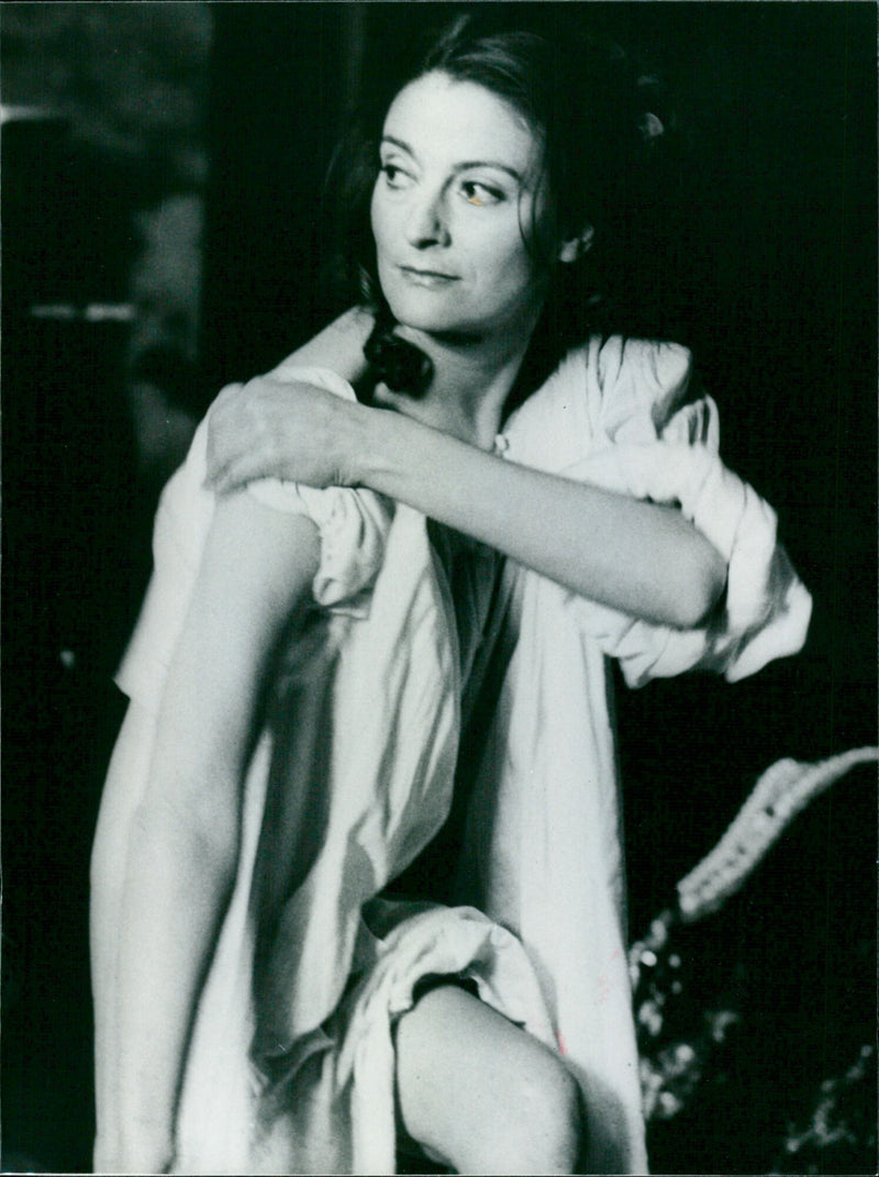 Josephine Derenne as Madeleine Bejart in a scene from the BBC2 series "Moliere". - Vintage Photograph