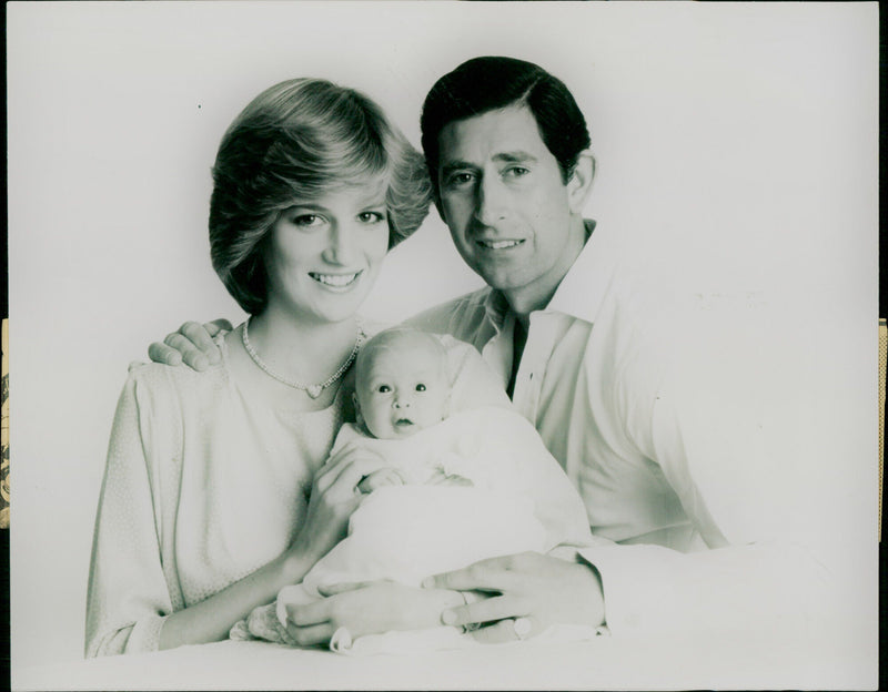 Prince William with Prince Charles and Princess Diana - Vintage Photograph