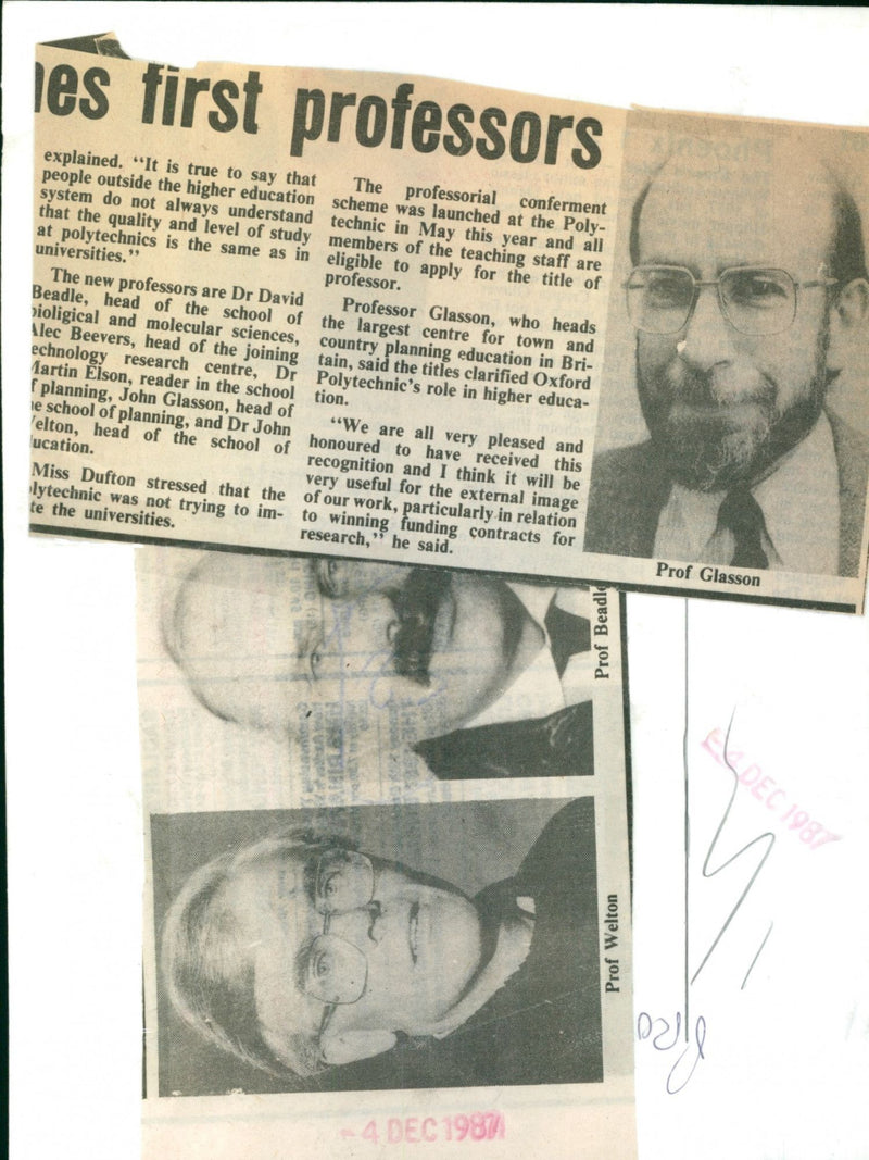 Prof John Welton - Vintage Photograph