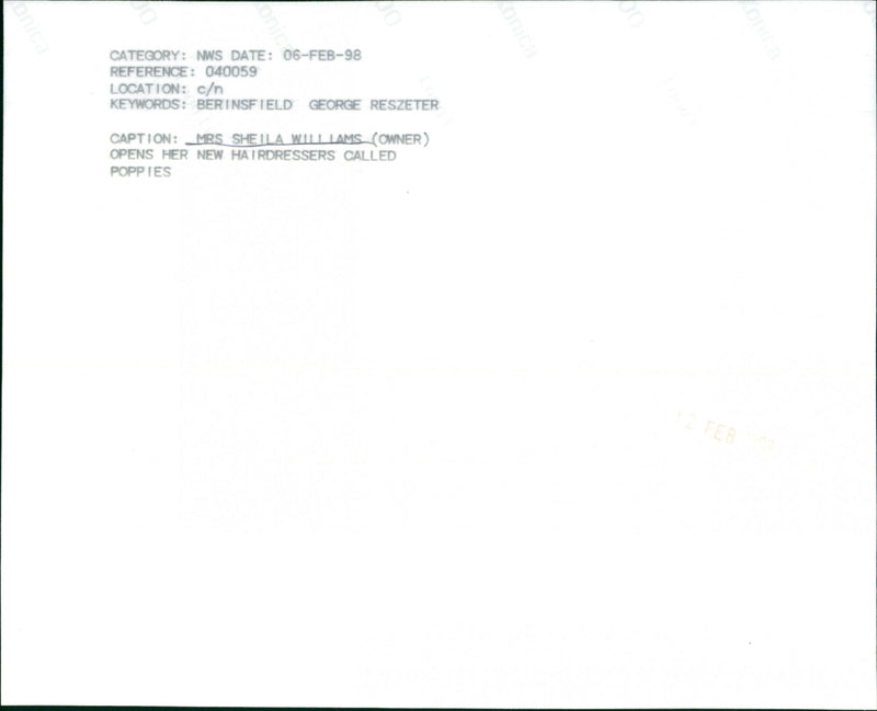 Mrs. Sheila Williams - Vintage Photograph