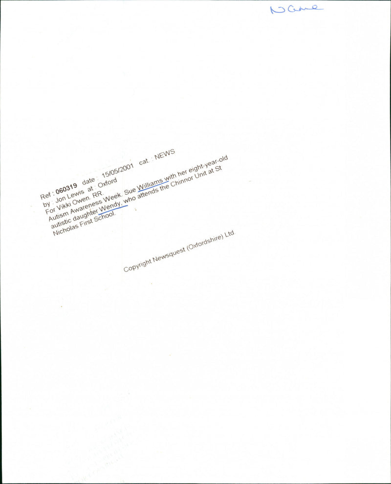 Sue Williams - Vintage Photograph