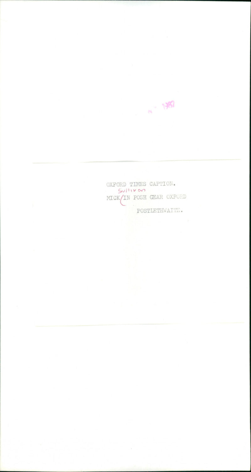 Mick Sullivan - Vintage Photograph