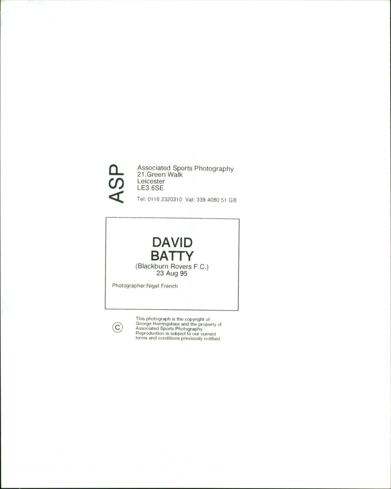 David Batty - Vintage Photograph