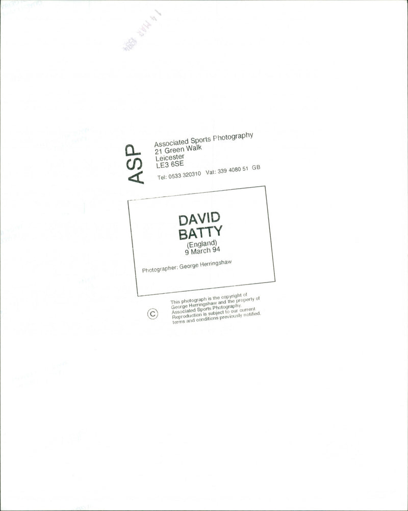 David Batty - Vintage Photograph